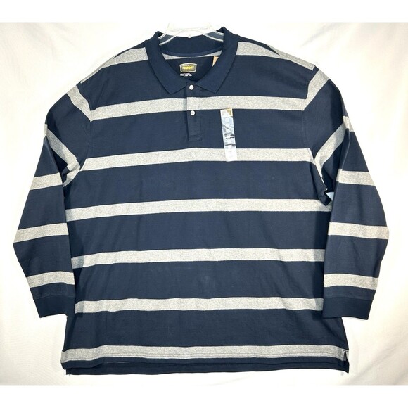 The Foundry Supply Co Polo Rugby Shirt Long Sleeve Blue Gray Men's Size 4XLT - Picture 1 of 7